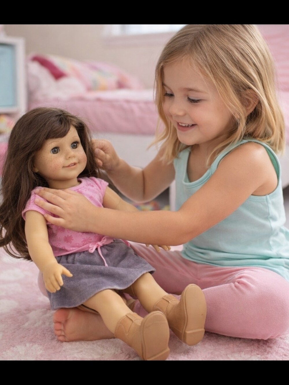 AMERICAN GIRL " TRULY ME" # 55 . 2012-2015. RETIRED . FRECKLES . 18"